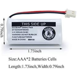 BAOBIAN 2.4V Ni-MH BT162342 BT262342 Battery for BT183342 BT283342 BT166342 BT266342 VTech CS6114 CS6419 CS6719 AT&T EL52300 CL80111 Cordless Phone (2 Pack)