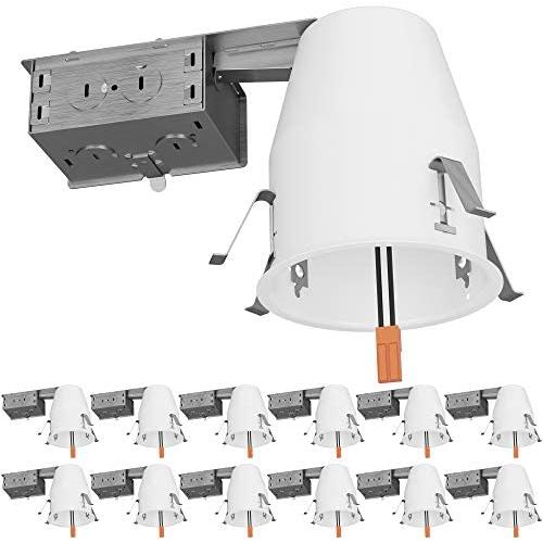Sunco Lighting 12 Pack 4 Inch Remodel Housing, Air Tight IC Rated Steel Can, 120-277V, TP24 Connector Included for Easy Install - UL & Title 24 Compliant