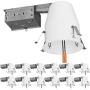 Sunco Lighting 12 Pack 4 Inch Remodel Housing, Air Tight IC Rated Steel Can, 120-277V, TP24 Connector Included for Easy Install - UL & Title 24 Compliant