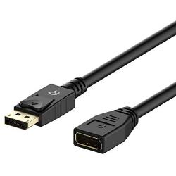 Rankie DP Extension Cable, DisplayPort Male to Female Extension Cable, 6 Feet, Black