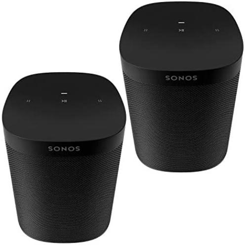 Two Room Set Sonos One SL - The Powerful Microphone-Free Speaker for Music and More - Black