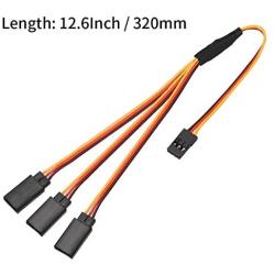 uxcell RC Products 4 Way Servo Wire for JR Futaba Extension Cord 30 Core 320mm 3 Pin in Brown/Red/Orange 2pcs