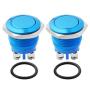 2Pcs 16mm 5/8'' Blue Metal Momentary Push Button Switch 1NO SPST 3A/ 12-250V for Industrial Switch P-M16BU