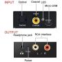 Audio Converter, AMANKA Digital to Analog Audio Decoder with Digital Optical Toslink and Coaxial Inputs to Analog RCA and AUX 3.5mm (Headphone) Outputs Fiber Cable Included