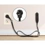 Extension Cord 6 Feet Flat Plug / Wire, Multi Outlet - 3 Prong Angled Plug Extension Cord - Black