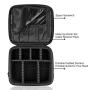 LOMEZI Travel Makeup Train Case Makeup Bag Cosmetic Bag Organizer for Women Organizer Portable Storage Bag with Shoulder Strap Adjustable Dividers for Makeup Brushes Toiletry Travel Accessories