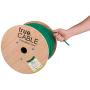 trueCABLE Cat6 Plenum Shielded (CMP), 1000ft, Green, 23AWG Solid Bare Copper, 550MHz, ETL Listed, Overall Foil Shield (FTP), Bulk Ethernet Cable