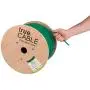 trueCABLE Cat6 Plenum Shielded (CMP), 1000ft, Green, 23AWG Solid Bare Copper, 550MHz, ETL Listed, Overall Foil Shield (FTP), Bulk Ethernet Cable