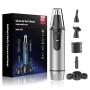 Ear and Nose Hair Trimmer 2021 Professional Painless Eyebrow Facial Ear Hair Trimmer Clipper for Men and Women,Battery-Operated IPX7 Waterproof Dual Edge Blades for Easy Cleansing (Sliver)