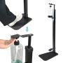 Foot Operated Soap Dispenser Hand Sanitizer Dispensers Stand Kit Non-Contact Adjustable with Pedal Refillable Soap Bottles for Office Toilet Restaurant