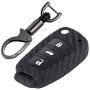 iSaddle for Audi Fob Cover - Carbon Fiber Pattern Car Key Protector for Audi A1 A3 A4 A5 A6 A6L A8 Q2 Q3 Q5 Q7 TT TTS R8 S3 S4 S5 S6 RS3 RS4 RS6 3 Buttons Flip Keyless Entry Smart Key Case/w Keychain