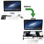 Monitor Stand Riser with Drawers,Desk Organizer with Keyboard Storage,Computer Accessories Sturdy Laptop Cellphone TV Printer Stand for Home & Office Use,22” Lx 10.6”W x 4.8”H,Black