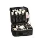 ROWNYEON Travel Makeup Bag Makeup Organizer Case Makeup Train Case Makeup Artist Bag Portable Cosmetic Bag Gift for Women with EVA Adjustable Dividers Small Black