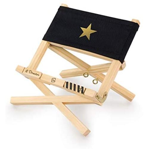 Directors BookChair Wood Adjustable Foldable Ergonomic Recipe Book Phone Holder eReader Kindle iPad Tablet Stand Rest Cooking Reading Kitchen Desk Gift Idea - Black