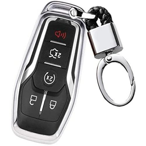 Royalfox(TM) 4 5 Buttons TPU Smart keyless Entry Remote Key Fob case Cover Keychain for Ford Mustang F-150 F-450 Explorer Taurus Fusion Edge,Lincoln MKZ MKC MKX (Silver) Royalfox(TM) 4 5 Buttons TPU Smart keyless Entry Remote Key Fob case Cover Keychain for Ford Mustang F-150 F-450 Explorer Taurus Fusion Edge,Lincoln MKZ MKC MKX (Silver)