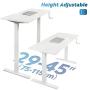 DEVAISE Adjustable Height Standing Desk, 47 inch Sit to Stand Up Desk Workstaion with Crank Handle for Office Home, White