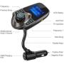 Nulaxy Bluetooth Car FM Transmitter Audio Adapter Receiver Wireless Handsfree Car Kit TF Card AUX 1.44 Display – KM18 Brown