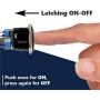 MGI SpeedWare Black Aluminum Push Button Switch 22mm with Socket, 3A 12vDC Ring LED (Latching, Red)