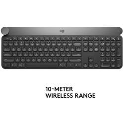 Logitech Craft Advanced Wireless Keyboard with Creative Input Dial and Backlit Keys, Dark grey and aluminum