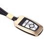Royalfox(TM) Luxury Aircraft Aluminum Smart 4 Buttons car Key Fob case Cover for 2017 2018 Ford Mustang Explorer F 150 250 350 450 550 Edge Fusion Mondeo (Gold)