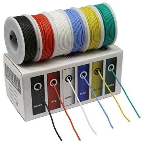 CBAZY Hook up Wire Kit (Stranded Wire Kit) 30 Gauge Flexible Silicone Rubber Electric Wire 6 Colors 32.8 feet Each 30 AWG