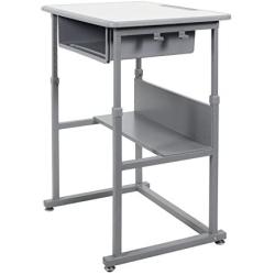 Offex M Student Manual Adjustable Desk-Light Medium Gray