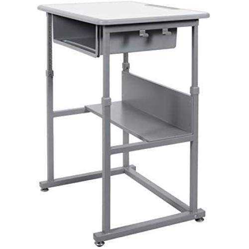 Offex M Student Manual Adjustable Desk-Light Medium Gray