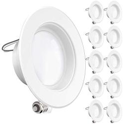 Sunco Lighting 10 Pack 4 Inch LED Recessed Downlight, Baffle Trim, Dimmable, 11W=60W, 3000K Warm White, 660 LM, Damp Rated, Simple Retrofit Installation - UL + Energy Star