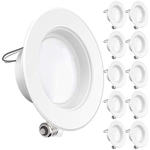 Sunco Lighting 10 Pack 4 Inch LED Recessed Downlight, Baffle Trim, Dimmable, 11W=60W, 2700K Soft White, 660 LM, Damp Rated, Simple Retrofit Installation - UL + Energy Star
