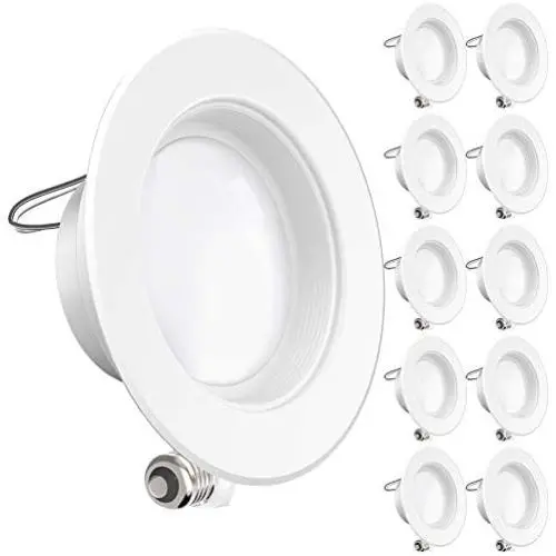 Sunco Lighting 10 Pack 4 Inch LED Recessed Downlight, Baffle Trim, Dimmable, 11W=60W, 3000K Warm White, 660 LM, Damp Rated, Simple Retrofit Installation - UL + Energy Star Sunco Lighting 10 Pack 4 Inch LED Recessed Downlight, Baffle Trim, Dimmable, 11W=60W, 3000K Warm White, 660 LM, Damp Rated, Simple Retrofit Installation - UL + Energy Star