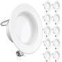Sunco Lighting 10 Pack 4 Inch LED Recessed Downlight, Baffle Trim, Dimmable, 11W=60W, 2700K Soft White, 660 LM, Damp Rated, Simple Retrofit Installation - UL + Energy Star