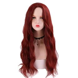 SinRany Women Girs Red Long Wave Wig Halloween Movie Role Cosplay Hair