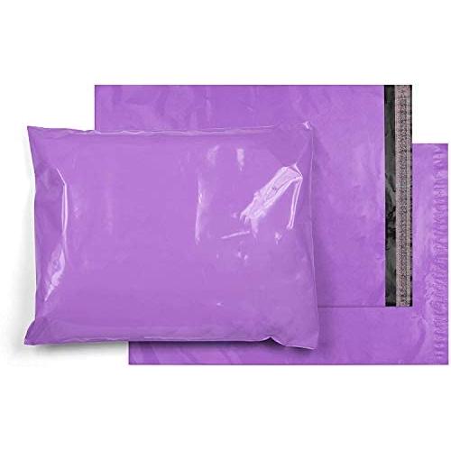 Amiff Pack of 100 Purple Poly Mailers 12 x 15.5 Multipurpose Shipping Bags 12 x 15 1/2 Packaging Envelope Mailers 2.5 Mil Thick. Peel and Seal, Waterproof, Lightweight. Wrapping, Packing