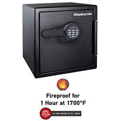 SentrySafe SFW123EU Fireproof Waterproof Safe with Digital Keypad, shelf and tray, 1.23 Cubic Feet