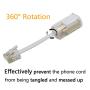 Telephone Cord Detangler, Uvital Anti-Tangle Telephone Handset Cable 360 Degree Rotating Landline Swivel Cord Untangler White (8 Pack)