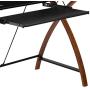 Flash Furniture Black Glass Computer Desk with Pull-Out Keyboard Tray and Crisscross Frame