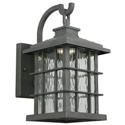Home Decorators Collection Summit Ridge Collection Zinc Outdoor Integrated LED Dusk-to-Dawn Medium Wall Lantern
