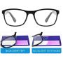 Blue Light Blocking Reading Glasses DONGDI Unisex Anti Eye Strain Computer Reading Frames with Spring Hinge Reading Eyewears for Women Men (Black,+0.0)