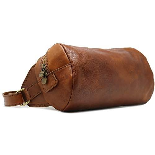 Floto Roma Leather Shoulder Sling Messenger Bag (Tobacco Brown)