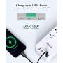 USB C Power Strip, Flat Plug with 5 Outlets 4 USB(4.5A), 5Ft Long Extension Cord with USB, Wall Mount Overload Protection Power Outlet Strip, Desktop Charging Station for Home, Office, Dorm Essentials
