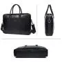 BOSTANTEN Leather Briefcase Messenger Business Bags Laptop Handbag Black