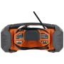 Ridgid R84087 18V Lithium Ion Cordless / Corded Jobsite Radio with Bluetooth, Aux, and AM/FM capabilities (AAA Battery and Aux Cord Included, 18V Battery Not Included)