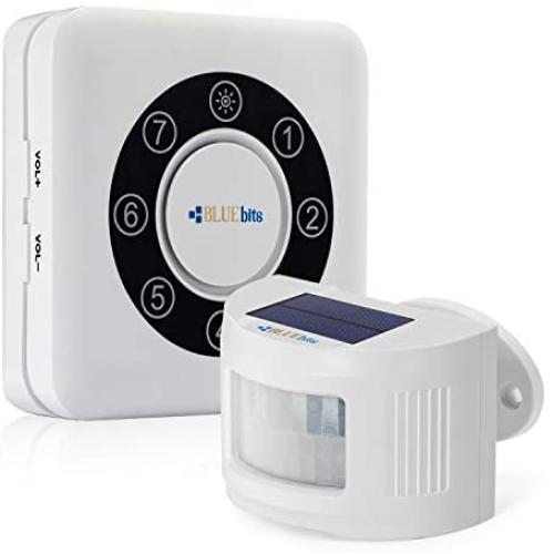 Emacros Pairable 1/2 Mile Long Range Solar Wireless Driveway Alarm Weatherproof Motion