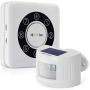Emacros Pairable 1/2 Mile Long Range Solar Wireless Driveway Alarm Weatherproof Motion