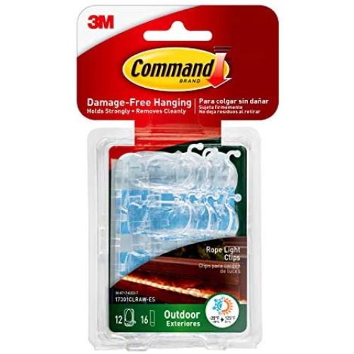 Command Outdoor Rope Light Clips, Clear (17301CLRAW-ES)