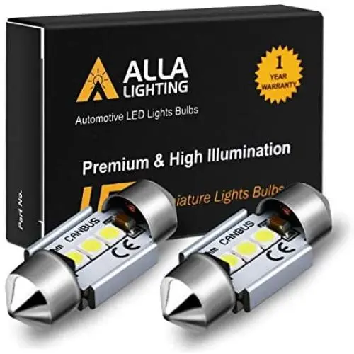 Alla Lighting DE3022 DE3175 LED Bulb Xtremely Super Bright 31mm CAN-BUS Festoon DE3021 3175 6428 3030 SMD Cars Trucks LED Interior Dome Map Trunk Step Courtesy Lights, 6000K Xenon White