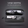 Tech Pouch for Travel, BAGSMART Travel Accessories Organizer Bag Large Capacity with Fastening Cable Ties for Tech Gadgets, PC Adaper, Thick Cables, Power Bank, SD Cards, Black