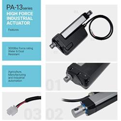 PROGRESSIVE AUTOMATIONS 12V High Force (3000 lbs. 40 in.) Linear Electric Actuator IP 66 Protection for Industrial, Machinery Usage. Brushed DC Electric Motor & Stainless-Steel Stroke. PA-13-40-3000