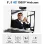 IFROO FHD 1080P Webcam with Microphone,No fisheye Wide-Angle for Desktop Laptop Computer Web Camera,USB Plug and Play,Compatible Skype Zoom YouTube Windows/Mac OS,for Live Streaming,Recording,Gaming