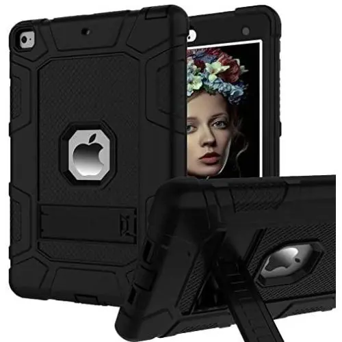 iPad 6th Generation Cases, iPad Case, iPad 9.7 Inch Case, Hybrid Shockproof Rugged Drop Protection Cover Built with Kickstand for iPad 9.7 inch A1893 / A1954 / A1822 / A1823 (Black)